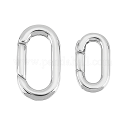 Unicraftale 2Pcs 2 Styles 304 Stainless Steel Spring Gate Rings, Oval Rings, Stainless Steel Color, 17.5~22.5x10~13x3mm, Inner Diameter: 12~16.5x4.5~7mm, 1pc/style