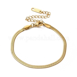 Ion Plating(IP) 304 Stainless Steel Herringbone Chain Bracelet for Men Women, Real 18K Gold Plated, Wide: 3, 6 inch(15.1cm)