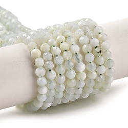 Naturali verde opale perle fili, sfaccettato, tondo, 3mm, Foro: 0.6 mm, circa 122~124pcs/filo, 15.35'' (39~39.5 cm)
