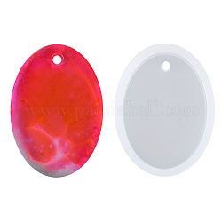 Oval Pendant Silicone Molds, for UV Resin, Epoxy Resin Jewelry Making, White, 29x21.5x7.5mm