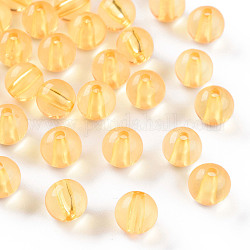 Abalorios de acrílico transparentes, redondo, oro, 10x9mm, agujero: 2 mm, aproximamente 940 unidades / 500 g