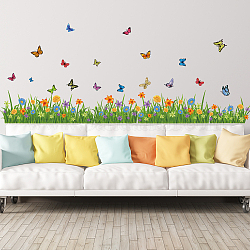 PVC Wall Stickers, Wall Decoration, Flower, 350x1180mm, 2pcs/set