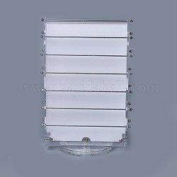 有機ガラスのピアスの表示  鉄と  ジュエリーディスプレイスタンド  プラチナ  ホワイト  21.5x12.5x30.5cm