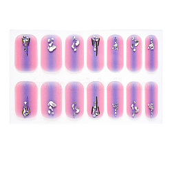 Cubierta completa nombre pegatinas de uñas, autoadhesivo, para decoraciones con puntas de uñas, flamenco, 24x8mm, 14pcs / hoja