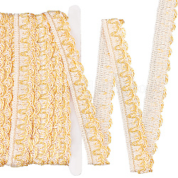 Nbeads 8m poliéster cortina cordón recortador cinta, cinta de encaje bordado de poliéster con borde ondulado, blanco navajo, 1 pulgada (26 mm), alrededor de 8.75 yarda (8 m) / set