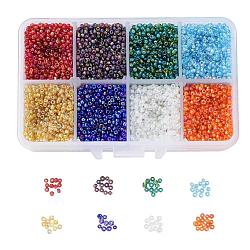 12/0 perles de rocaille en verre, ceylan ronde lâche des séparateurs perles, 2mm, couleur mixte, 2mm, Trou: 1mm, environ 12500 pcs / boîte
