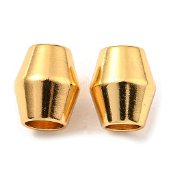201ステンレス鋼ビーズ  双円錐形  ゴールドカラー  9x7.3mm  穴：4mm
