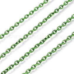 Электрофорез 304 кабельные цепи из нержавеющей стали, несварные, с катушкой, зеленый лайм, 2.9x2.1x0.4 мм, около 32.8 фута (10 м) / рулон