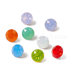 Opal-Stil k9 Glas-Strass-Cabochons, spitz zurück & rückseitig plattiert, Raute , Mischfarbe, 8x5.5 mm