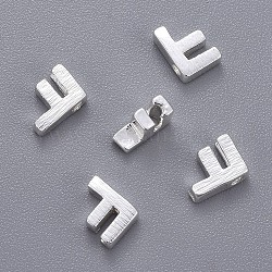 Charms in ottone, lettera, letter.f, 6x4x2mm, Foro: 1 mm