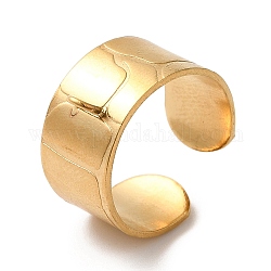 Placcatura ionica (ip) 304 componente dell'anello del polsino aperto in acciaio inossidabile, base ad anello, oro, Foro: 1.8 mm, noi taglia 7(17.3mm)