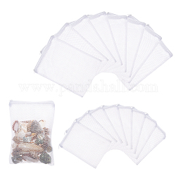 Arricraft 16pcs 2 style sac filtre en polyester, avec fermeture à glissière, rectangle, blanc, 20~30x14.5~19x0.05 cm, 8 pièces / style