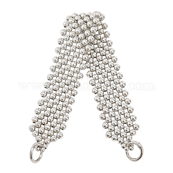 Poignées de sac en perles tressées en plastique abs, pour les accessoires de remplacement de sac à bandoulière, platine, 15.63 pouce (397 mm)