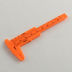 Пластик штангенциркуль, оранжево-красный, 10.5x4.4x0.5 см