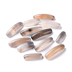 Perles en agate grise naturelle, pas de trous / non percés, pour création de fil enroulé pendentif , arc, 28~37x9.5~12x5.5mm