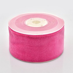Polyester Samtband für Geschenkverpackung und Festivaldekoration, tief rosa, 2 Zoll (50 mm), etwa 20 yards / Rolle (18.29 m / Rolle)