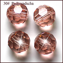 Perles d'imitation cristal autrichien, grade AAA, facetté (32 facettes), ronde, rouge violet pâle, 4mm, Trou: 0.7~0.9mm