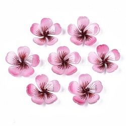 Kunststoff Cabochons, Blume, Perle rosa, 18x18.5x4 mm