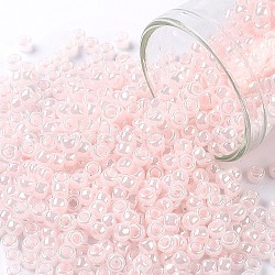 Toho perles de rocaille rondes, Perles de rocaille japonais, (145l) ceylon rose tendre, 8/0, 3mm, Trou: 1mm, environ 222 pcs/10 g