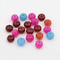 Perle di giada naturale, tinto, sfaccettato, rondelle, colore misto, 6x4~5mm, Foro: 1 mm