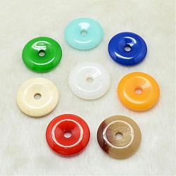 Colgantes de la resina, donut / pi disc, color mezclado, 50x8.5~9mm, ancho de la rosquilla: 21 mm, agujero: 8 mm