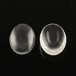 Trasparenti cabochon in vetro ovale, chiaro, 10x8x3.5mm