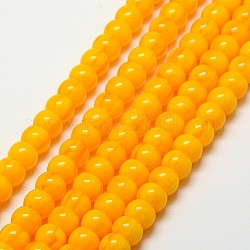 Imitation Amber Resin Drum Beads Strands, Orange, 10x7mm, Hole: 2mm, about 55pcs/strand, 15.5inch