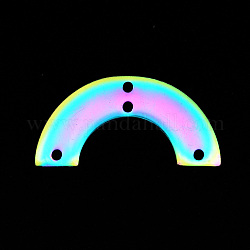 201 in acciaio inox Componenti per lampadari link, forma ad arco simmetrica, Taglio laser, colore arcobaleno, 12.5x25x1mm, Foro: 1.4 mm