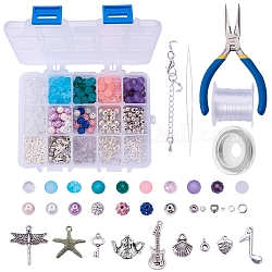 Ensembles de fabrication de bijoux Sunnyclue DIY, perles et accessoires et outils, couleur mixte, 14x10.8x3 cm