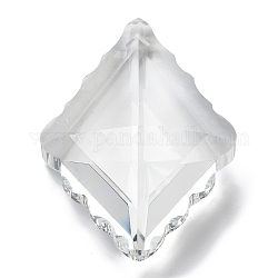 Ciondoli di vetro trasparente, sfaccettato, rombo, per lampadari pendenti in cristallo, chiaro, 73x52x23mm, Foro: 1.8 mm