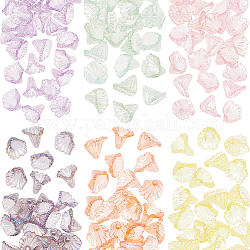 Arricraft 180 шт. 6 цвета прозрачные акриловые бусины, с покрытием AB цвета, цветок ипомеи, разноцветные, 9.5x13x12 мм, отверстие : 1.2 мм, 30 шт / цвет