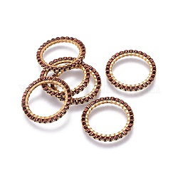 Miyuki & toho perline giapponesi fatte a mano, con 304 anello di collegamento in acciaio inossidabile placcato in oro, modello telaio, Anello / cerchio, indaco, 18~19x1.7mm, diametro interno: 14mm