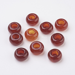 Perles européennes de cornaline naturelle, Perles avec un grand trou   , rondelle, 12x6mm, Trou: 5mm