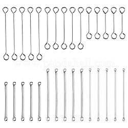 SUPERFINDINGS 120Pcs 6 Styles Bar Links with 2 Holes 304 Stainless Steel Connector Charms Stick Shape Strip Earrings Connectors Silver Links Charms for Necklaces Bracelets Hole 1-1.8mm