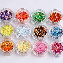 Лазерный блестящий блеск для ногтей, маникюрные блестки, diy sparkly paillette советы ногтей, алмаз, разноцветные, около 12box / set