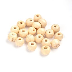 Wood Beads, Rondelle, Lead Free, Dyed, White, Beads: 8mm in diameter, hole:3mm