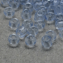 12/0 runde Glasperlen der Klasse a, transparenten Farben, hellstahlblau, 12/0, 2x1.5 mm, Bohrung: 0.8 mm, ca. 30000 Stk. / Beutel