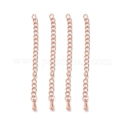 304 extensor de cadena de acero inoxidable, cadenas soldadas, oro rosa, 55~63x3mm