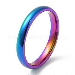 Ionenplattierung (IP) 304 flache, glatte Bandringe aus Edelstahl, Regenbogen-Farb, Größe 8, Innendurchmesser: 18 mm, 3 mm