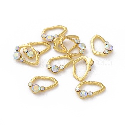 Cabochons Diamante de imitación de la aleación, accesorios de la decoración del arte del clavo, dorado, crystal ab, 11x7.5x3mm