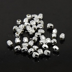 Plating Plastic Acrylic Faceted Round Beads, Silver Plated, 5mm, Hole: 1mm, about 7000pcs/pound