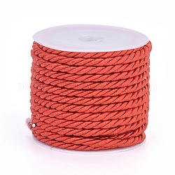 Полиэфирного корда, витой шнур, оранжево-красный, 3 мм, около 5.46 ярда (5 м) / рулон