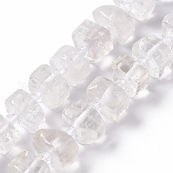 Природных кристаллов кварца бисер нитей, горного хрусталя, граненые, плоско-круглые, 14x14x5~8.5 мм, отверстие : 1.8 мм, около 30 шт / нитка, 14.76 дюйм (37.5 см)