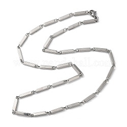 201 collar de cadena de eslabones de barra de acero inoxidable para hombres y mujeres., color acero inoxidable, 19.92~20.00 pulgada (50.6~50.8 cm)