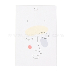 Rechteck Karton Ohrring-Grafikkarten, für Schmuckdisplay, Frauen Muster, 9x6x0.04 cm, ca. 100 Stk. / Beutel