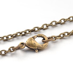 Iron Cable Chain Necklace Making, with Lobster Claw Clasps, Antique Bronze, 27.5 inch