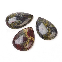 Dragón naturales colgantes de piedra de sangre, gota, 47~51x32~36x8~10mm, agujero: 1.2 mm