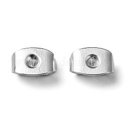 Iron Ear Nuts, Friction Earring Backs for Stud Earrings, Silver Color Plated, 6x4x3mm, Hole: 0.7~1.0mm