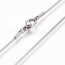304 in acciaio inossidabile collane a catena serpente, con chiusure moschettone, colore acciaio inossidabile, 19.68 pollice (50 cm)