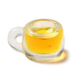 Transparent Acrylic Charms, Beer Glass Charms, Gold, 10x19x14.5mm, Hole: 1.8x2mm